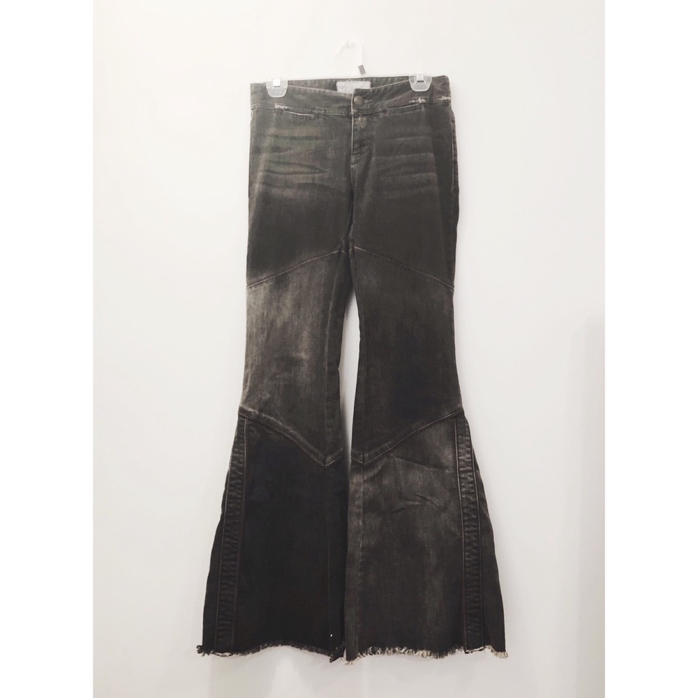 Free People Grey Denim Bell Bottoms